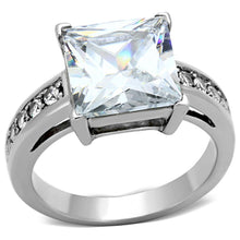 Load image into Gallery viewer, TK1081 - High polished (no plating) Stainless Steel Ring with AAA Grade CZ  in Clear
