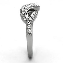 Load image into Gallery viewer, TK1085 - High polished (no plating) Stainless Steel Ring with Top Grade Crystal  in Clear