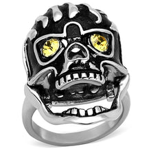 Load image into Gallery viewer, TK1114 - High polished (no plating) Stainless Steel Ring with Top Grade Crystal  in Topaz