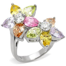 Load image into Gallery viewer, Kered Cocktail Ring - Stainless Steel, AAA CZ , Multi Color - TK111
