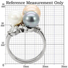 Load image into Gallery viewer, TK114 - High polished (no plating) Stainless Steel Ring with Synthetic Pearl in Multi Color
