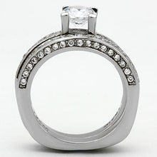 Load image into Gallery viewer, TK1175 - High polished (no plating) Stainless Steel Ring with AAA Grade CZ  in Clear
