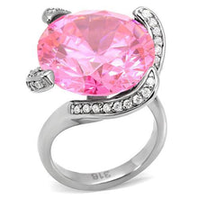 Load image into Gallery viewer, TK117 - High polished (no plating) Stainless Steel Ring with AAA Grade CZ  in Rose