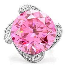 Load image into Gallery viewer, TK117 - High polished (no plating) Stainless Steel Ring with AAA Grade CZ  in Rose