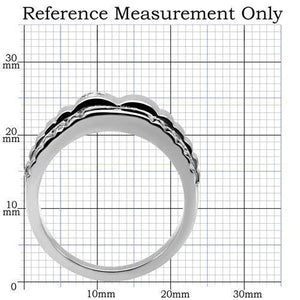 TK120 - High polished (no plating) Stainless Steel Ring with AAA Grade CZ  in Clear