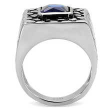 Load image into Gallery viewer, TK128 - High polished (no plating) Stainless Steel Ring with Synthetic Synthetic Glass in Montana