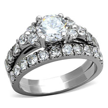 Load image into Gallery viewer, TK1331 - High polished (no plating) Stainless Steel Ring with AAA Grade CZ  in Clear