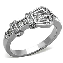 Load image into Gallery viewer, TK1334 - High polished (no plating) Stainless Steel Ring with Top Grade Crystal  in Clear