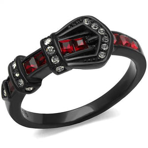 TK1334J - IP Black(Ion Plating) Stainless Steel Ring with Top Grade Crystal  in Multi Color