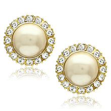 Load image into Gallery viewer, TK1381 - IP Gold(Ion Plating) Stainless Steel Earrings with Synthetic Pearl in Citrine Yellow