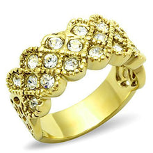 Load image into Gallery viewer, TK1394 - IP Gold(Ion Plating) Stainless Steel Ring with Top Grade Crystal  in Clear