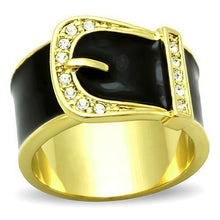 Load image into Gallery viewer, TK1396 - IP Gold(Ion Plating) Stainless Steel Ring with Top Grade Crystal  in Clear