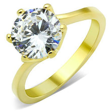Load image into Gallery viewer, TK1406 - IP Gold(Ion Plating) Stainless Steel Ring with AAA Grade CZ  in Clear