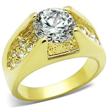Load image into Gallery viewer, TK1411 - IP Gold(Ion Plating) Stainless Steel Ring with AAA Grade CZ  in Clear