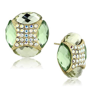 TK1468 - IP Gold(Ion Plating) Stainless Steel Earrings with Synthetic Synthetic Glass in Multi Color