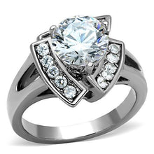 Load image into Gallery viewer, TK1528 - High polished (no plating) Stainless Steel Ring with AAA Grade CZ  in Clear