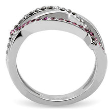 Load image into Gallery viewer, TK156 - High polished (no plating) Stainless Steel Ring with Top Grade Crystal  in Multi Color