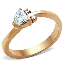 Load image into Gallery viewer, TK1591 - IP Rose Gold(Ion Plating) Stainless Steel Ring with AAA Grade CZ  in Clear