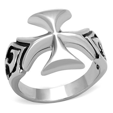 TK1602 - High polished (no plating) Stainless Steel Ring with Epoxy  in Jet