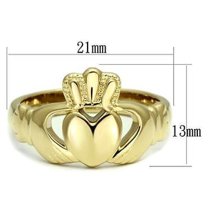TK160G - IP Gold(Ion Plating) Stainless Steel Ring with No Stone