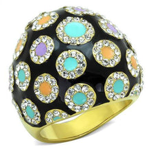 Load image into Gallery viewer, TK1625 - IP Gold(Ion Plating) Stainless Steel Ring with Top Grade Crystal  in Clear