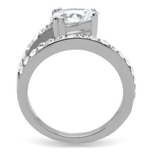Load image into Gallery viewer, TK166 - High polished (no plating) Stainless Steel Ring with AAA Grade CZ  in Clear