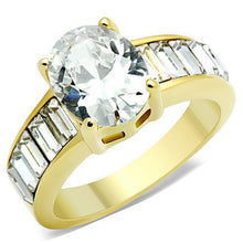 Load image into Gallery viewer, TK1675 - IP Gold(Ion Plating) Stainless Steel Ring with AAA Grade CZ  in Clear