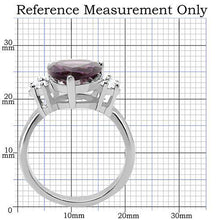 Load image into Gallery viewer, TK167 - High polished (no plating) Stainless Steel Ring with Synthetic Synthetic Glass in Amethyst