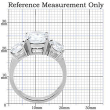 Load image into Gallery viewer, TK168 - High polished (no plating) Stainless Steel Ring with AAA Grade CZ  in Clear