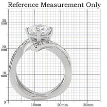 Load image into Gallery viewer, TK169 - High polished (no plating) Stainless Steel Ring with AAA Grade CZ  in Clear