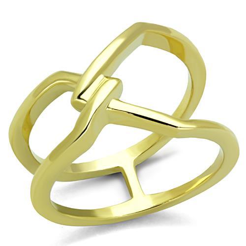 TK1717 - IP Gold(Ion Plating) Stainless Steel Ring with No Stone