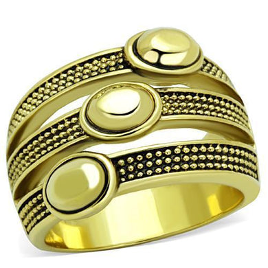 TK1718 - IP Gold(Ion Plating) Stainless Steel Ring with Epoxy  in Jet