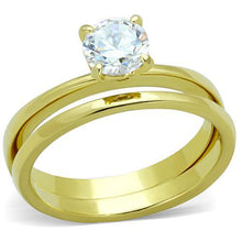 Load image into Gallery viewer, TK1721 - IP Gold(Ion Plating) Stainless Steel Ring with AAA Grade CZ  in Clear