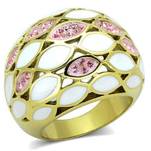 Load image into Gallery viewer, TK1742 - IP Gold(Ion Plating) Stainless Steel Ring with Top Grade Crystal  in Light Rose