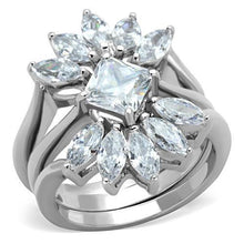 Load image into Gallery viewer, TK1756 - High polished (no plating) Stainless Steel Ring with AAA Grade CZ  in Clear