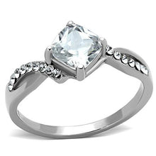 Load image into Gallery viewer, TK1761 - High polished (no plating) Stainless Steel Ring with AAA Grade CZ  in Clear
