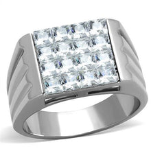 Load image into Gallery viewer, TK1803 - High polished (no plating) Stainless Steel Ring with AAA Grade CZ  in Clear