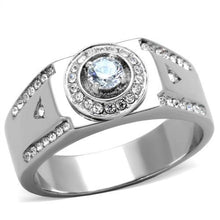 Load image into Gallery viewer, TK1819 - High polished (no plating) Stainless Steel Ring with AAA Grade CZ  in Clear