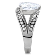 Load image into Gallery viewer, TK185 - High polished (no plating) Stainless Steel Ring with AAA Grade CZ  in Clear