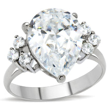 Load image into Gallery viewer, TK186 - High polished (no plating) Stainless Steel Ring with AAA Grade CZ  in Clear