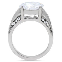 Load image into Gallery viewer, TK187 - High polished (no plating) Stainless Steel Ring with AAA Grade CZ  in Clear