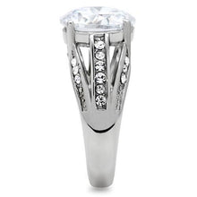 Load image into Gallery viewer, TK187 - High polished (no plating) Stainless Steel Ring with AAA Grade CZ  in Clear