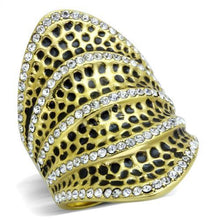 Load image into Gallery viewer, TK1887 - IP Gold(Ion Plating) Stainless Steel Ring with Top Grade Crystal  in Clear