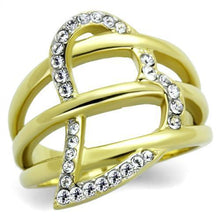 Load image into Gallery viewer, TK1913 - Two-Tone IP Gold (Ion Plating) Stainless Steel Ring with Top Grade Crystal  in Clear