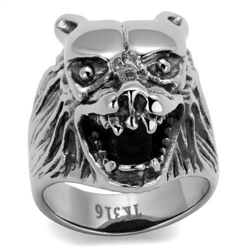 TK1957 - High polished (no plating) Stainless Steel Ring with No Stone
