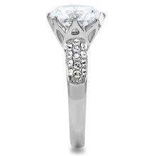 Load image into Gallery viewer, TK197 - High polished (no plating) Stainless Steel Ring with AAA Grade CZ  in Clear