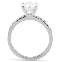 Load image into Gallery viewer, TK198 - High polished (no plating) Stainless Steel Ring with AAA Grade CZ  in Clear