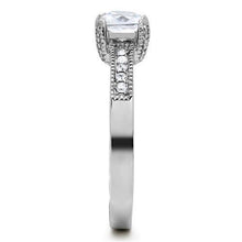 Load image into Gallery viewer, TK199 - High polished (no plating) Stainless Steel Ring with AAA Grade CZ  in Clear