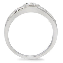 Load image into Gallery viewer, TK200 - High polished (no plating) Stainless Steel Ring with AAA Grade CZ  in Clear