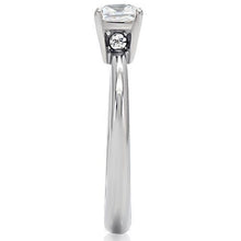 Load image into Gallery viewer, TK202 - High polished (no plating) Stainless Steel Ring with AAA Grade CZ  in Clear